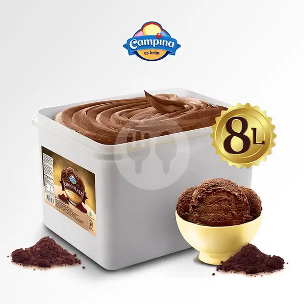 8 Liter Chocolate | Ice Cream Campina, Denspasar