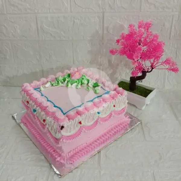 Kue Ulang Tahun Tar Pink Ukuran 20 | ANEKA ULANG TAHUN TATA SULE