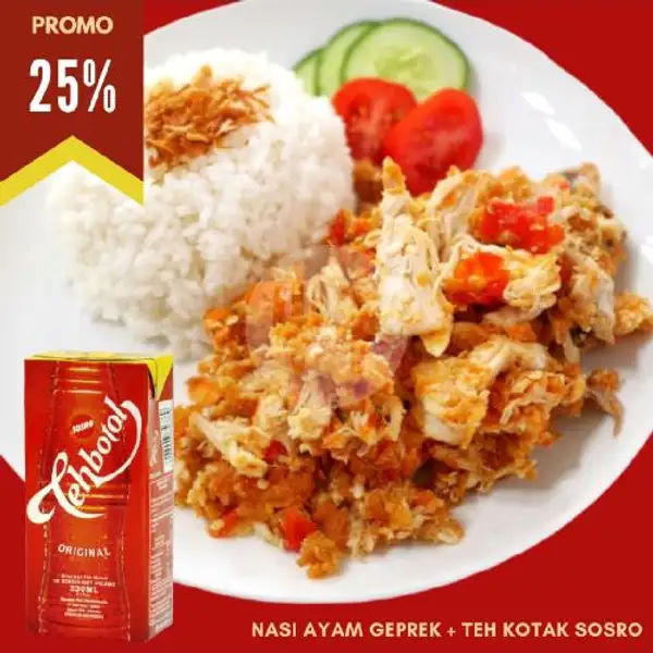 Nasi Ayam Geprek + Teh Kotak Sosro | Jasmine Juice, Terminal Karang Jati
