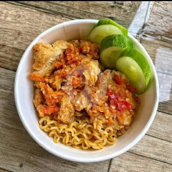 Indomie Ayam Geprek AKB + Telor Ceplok + Bonus Nasi Putih | Ayam Kremes Bengawan, Denpasar
