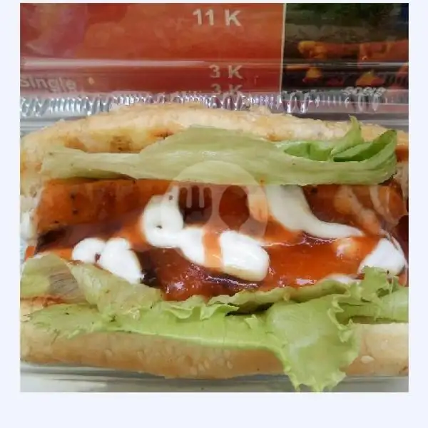 Hot Dog Sosis Jumbo Egg Cheese | Black Burger Dan Kebab Al Rayyan, Bulak
