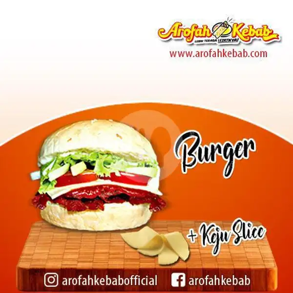 Burger Kebab + Keju Slice | Arofah Kebab, Kecamatan Bintara