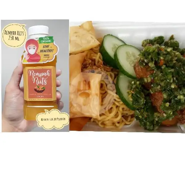 Paket REMPAH Mie Ayam Geprek Cabe Ijo + Minuman Rempah Rits | DAPOER NANG'YA