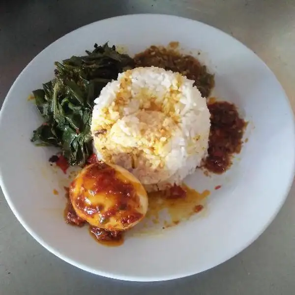 Nasi Telur Balado + Kuah + Sayur + Sambal | Masakan Padang Sari Raso Murah Meriah, Genteng Biru
