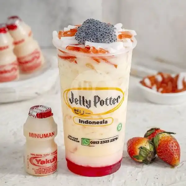 Strawberry Mix Yakult | Jelly Poter Sambiroto