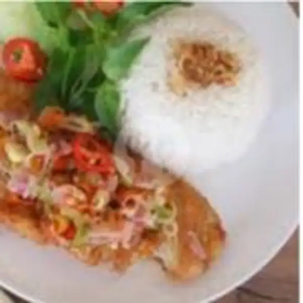 Ayam Geprek Sambel Matah + Nasi Putih | Jumbo Juice Kertajaya Gubeng