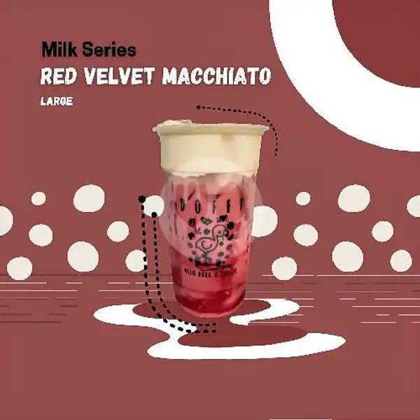 Red Velvet Macchiato (Large) | Doffy (Milk Boba & Coffee) Di Samping Angkringan Mas Tumin M. Yamin Samarinda
