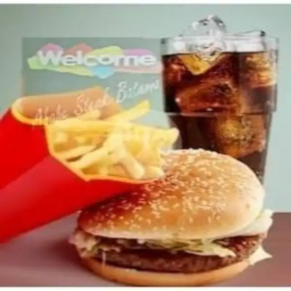 Cing Burger+French Fries+Coca Cola | Ababe Steak, Pondok Labu