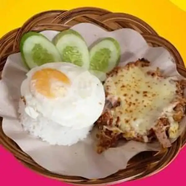 Ayam Geprek Mozarella Komplit + Telur Dadar/ceplok | Ayam Geprek Ceria (Pedasnya Pool), Bunga Raya
