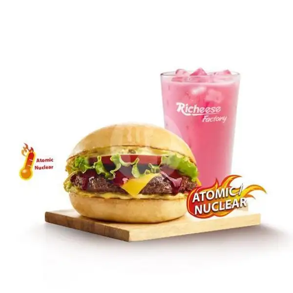 Combo Fire Burger Beef (Atomic/Nuclear) | Richeese Factory, Ijen