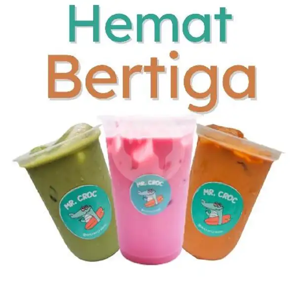 Hemat Bertiga | Mr Croc Antapani (thai tea, greentea, milk tea, kopi)