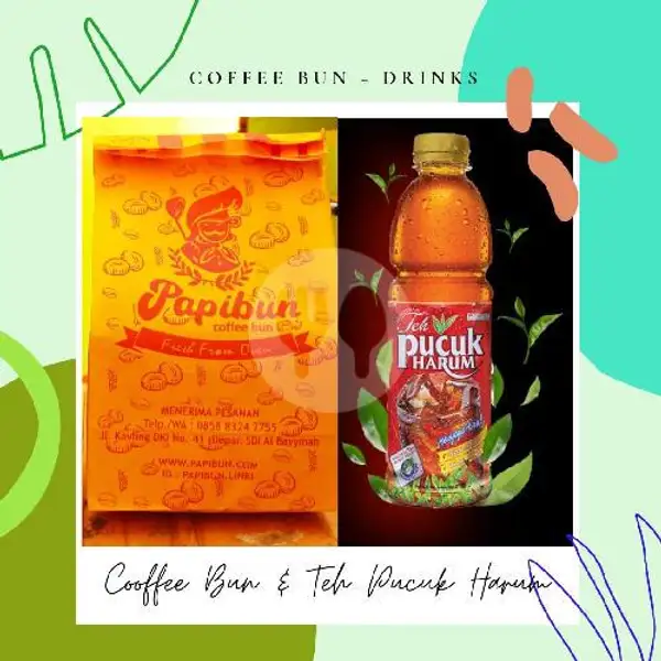 Coffee Bun 3 Pcs + Teh Pucuk | Papibun Coffe Bun, Cipedak