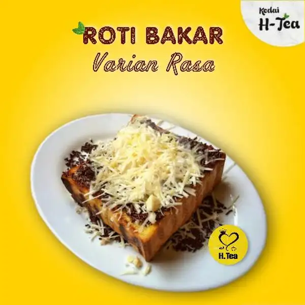 Roti Bakar Varian Rasa + Topping Keju Parut + Susu Kental Manis | H-tea Kalcer Crunch