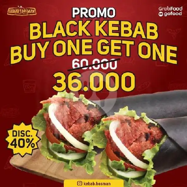 Black Kebab Buy One Get One | Kebab Bosman, Arcamanik