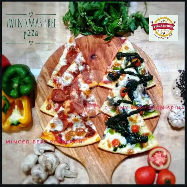 Twin Xmas Tree Pizza | Pizza Story, Dalung