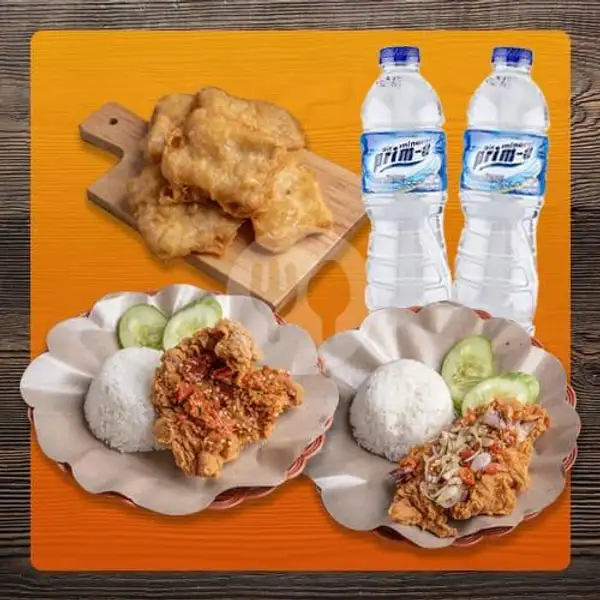 Paket Bundle 2 (meal for 2) | Ayam Geprek Gold Chick, Panjaitan