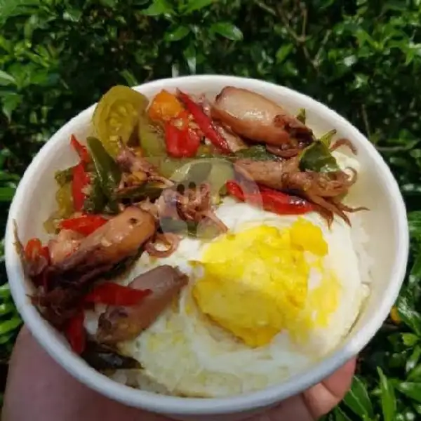 Rice Bowl Cumi Asin Plus Telur | Sop Iga Janda, Neglasari