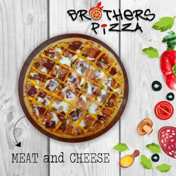 Meat 'N Cheese Pan / Tanpa Pinggiran (L) | Brother's Pizza, Antasari Lampung