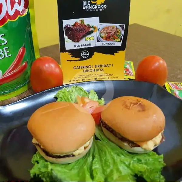 Mini Cheesy Burger 2 Pcs | Mie Bangka99, Pamulang