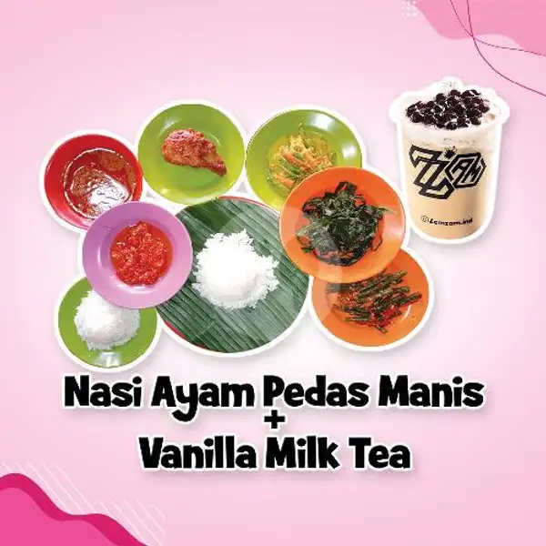 Nasi Ayam Pedas Manis + Vanilla Milk Tea | Berkah Zam-Zam, DR Mansyur