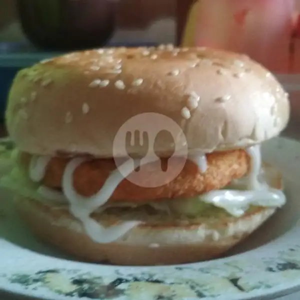 Chicken Burger Moza | Kedai Om Sanz, Tegal Kangkung 13