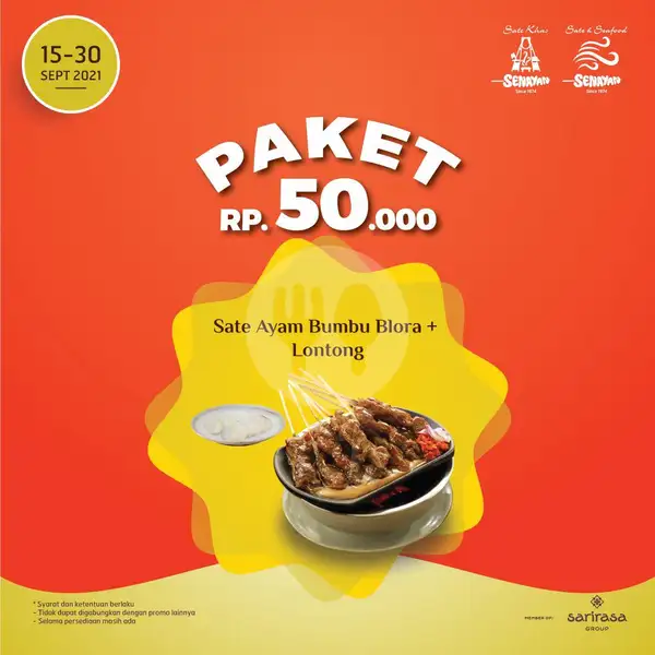 Sate Ayam Bumbu Blora + Lontong | Sate & Seafood Senayan, Kebon Sirih