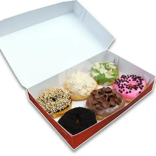 Donat Manis Box isi 6 | Gulali Donuts, Pemogan