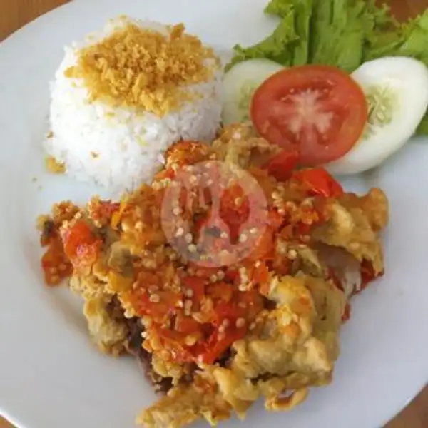 Ayam Geprek Lalapan + Nasi | Warung Mas-Sul Ayam Krispi Lalapan, Mallengkeri