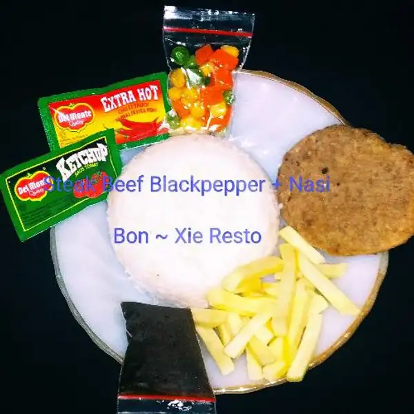 Steak Beef Blackpepper + Nasi | Bon-Xie Resto, Rawalumbu