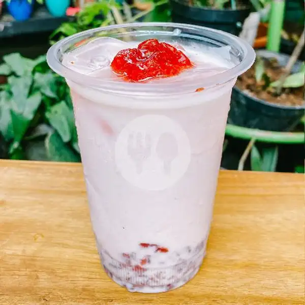 Es Strawberry Latte | Kerang Kedai Dapurku