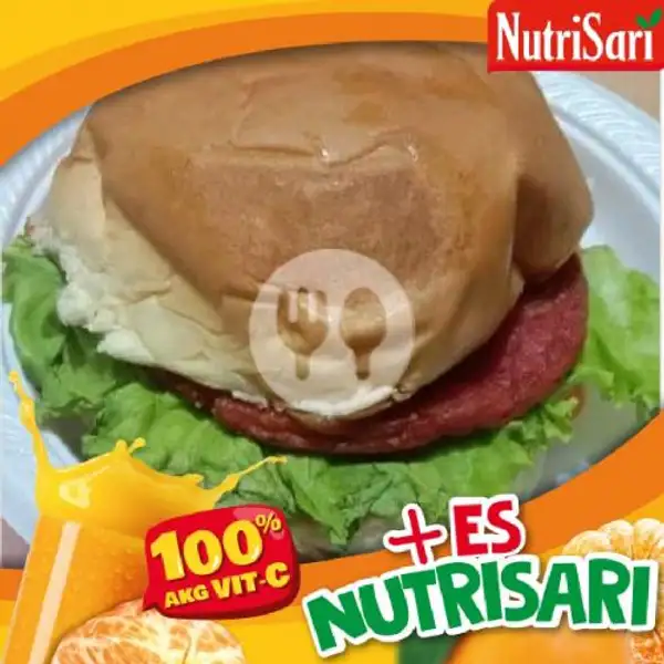 Burger Mini + Es Nutri Sari | Kedai Mba Wati, Haji Nasir