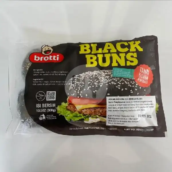 Brotti Black Buns Roti Burger Isi 6 | Bumba Frozen Food