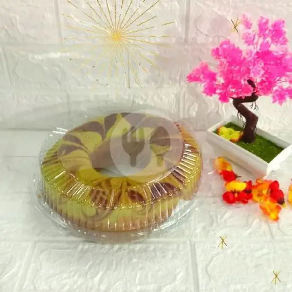 Kue Bolu Pandan Motif Bunga | Kue Ulang Tahun ARUL CAKE, Pasar Kue Subuh Senen