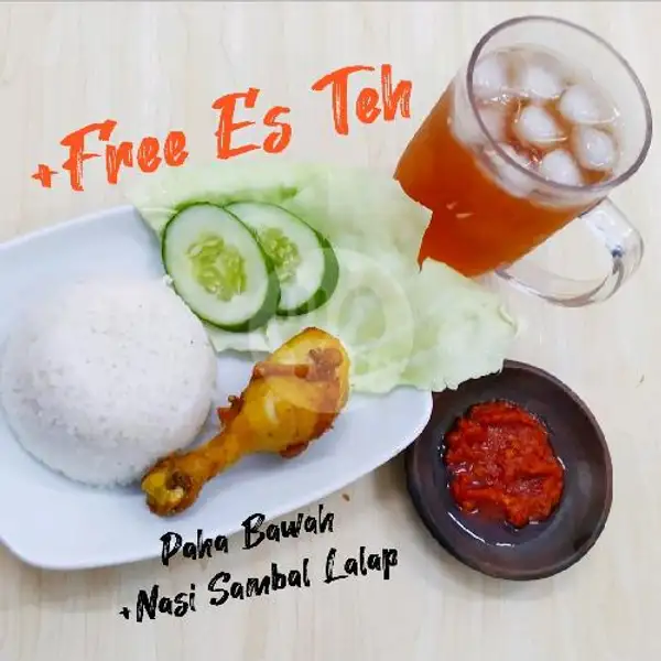 Nasi Ayam Paha Bawah + free esteh | Ayam Goreng Kremes Si Cho