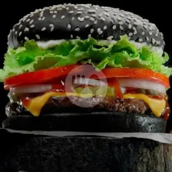Black Burger Cheese | Dynoz Burger, Hotdough, Kebab