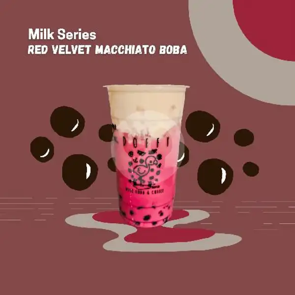 Red Velvet Macchiato Boba ( Large ) | Doffy (Milk Boba & Coffee) Di Samping Angkringan Mas Tumin M. Yamin Samarinda