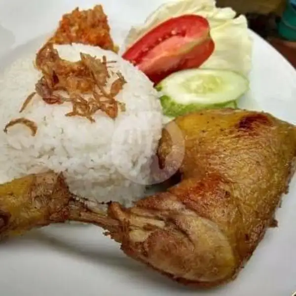 Ayam Goreng + Nasi Tabur Serundeng Kelapa | Sambel Jebleh Abank Alil, Karang Tengah