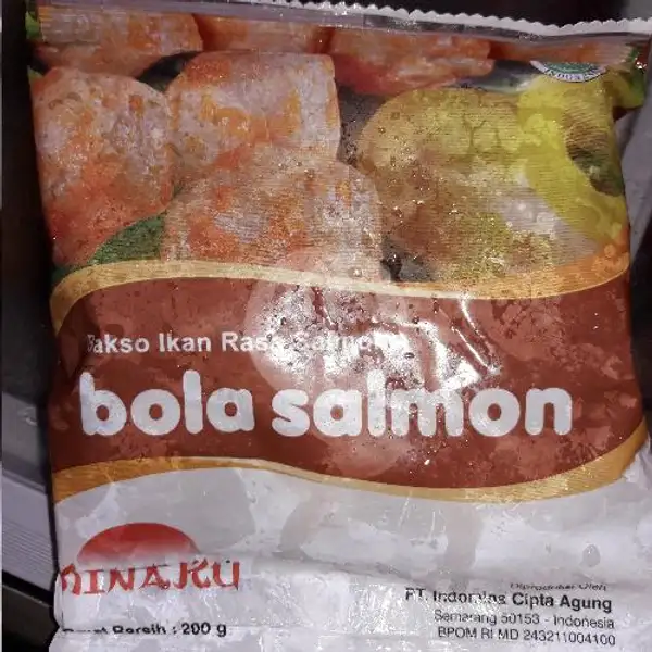 Bola Salmon Minaku 200 Gram stok 3 bungkus | Alicia Frozen Food, Bekasi Utara
