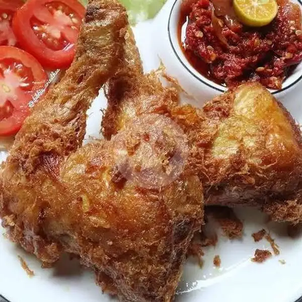 Ayam Goreng + Nasi + Es Teh Rasa | Pecel Lele Dan Ayam Bakar Bumbu Kacang Purple House Cafe, Senen