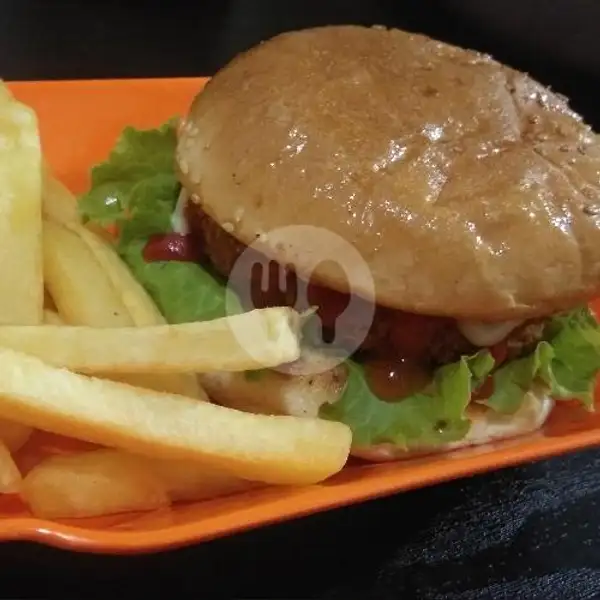 Burger Beef Slice+kentang Goreng | Kedai 90, Abdul Azis