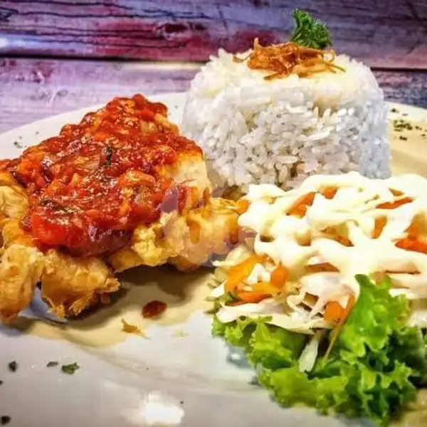 Ayam Geprek + Nasi Putih | YesCafe, Ahmad Yani