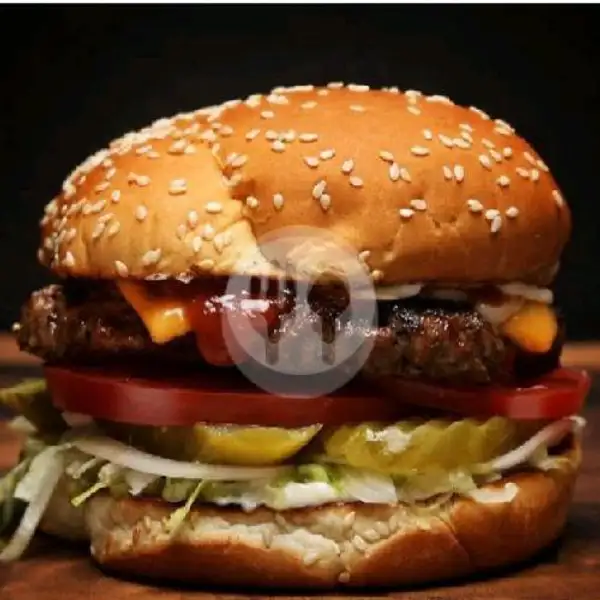 Burger Bakar Lada Hitam | Dapur Ayam & Roti Bakar Evelyn, Sawangan