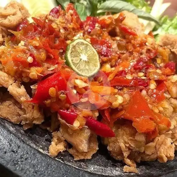 Nasi Kulit Ayam Geprek + Esteh Manis | Nasi Goreng AJIB, Kawi Raya
