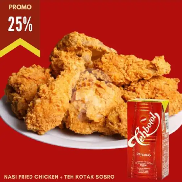 Nasi Fried Chiken + Teh Kotak Sosro | Jasmine Juice, Terminal Karang Jati