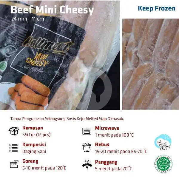 Sosis Sapi Mini Keju Holtmeat 550 G | Club Frosty, Karawaci