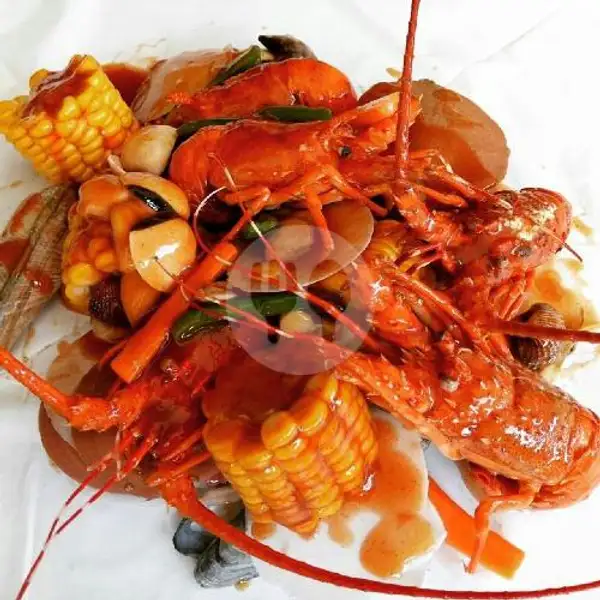Lobster Besar+Kerang+Udang Rica Rica | Seafood Kedai Om Chan Kerang, Kepiting & Lobster, Mie & Nasi, Jl.Nyai A.Dahlan