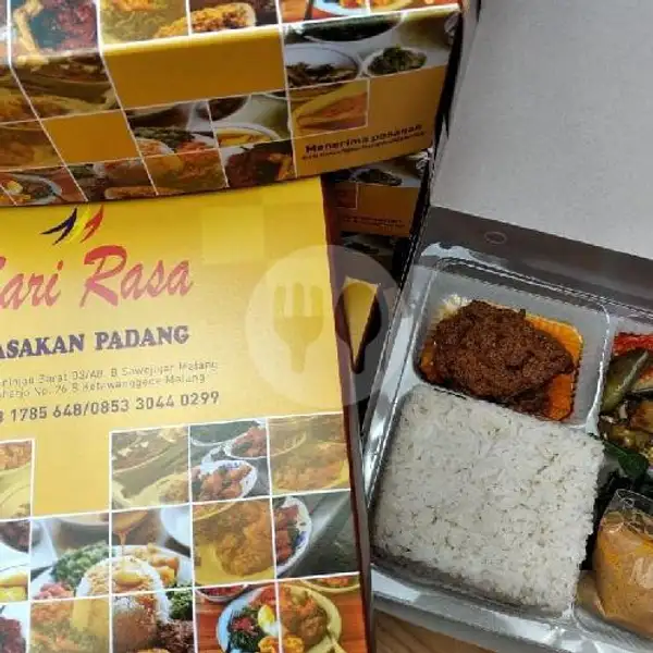 Nasi Kotak Rendang Limpa | Nasi Padang Sari Rasa (Spesial Ayam Pop & Rendang Daging), Sawojajar
