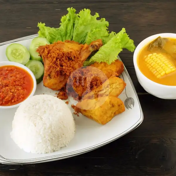 Paket Ayam Kremes + Tahu + Tempe | Bakmi Gocit, Rukan Fresh Market