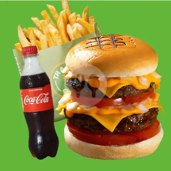 Double Cheese Burger + Traffic French Fries + Cola | Traffic Bun, Cut Meutia Bekasi