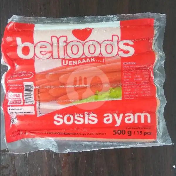 Sosis Ayam Merah Belfoods 500gr isi 15 biji | Maryam Frozen Food, Sidotopo Wetan Mulia